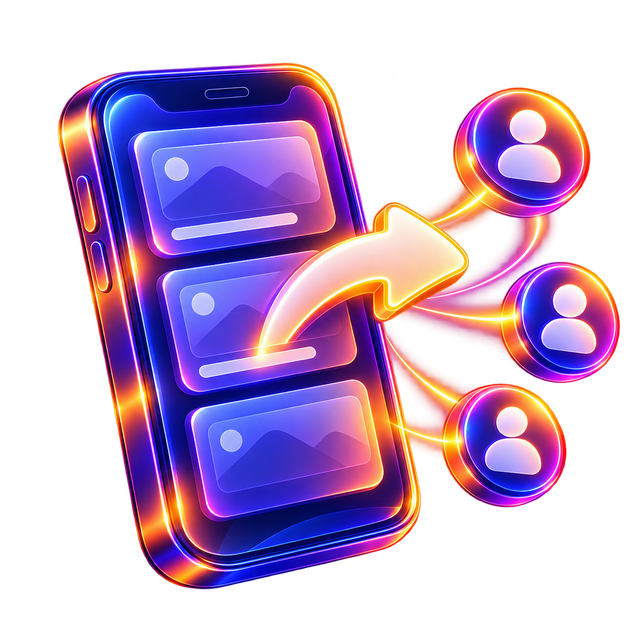 Sharing icons for streams, videos, and posts